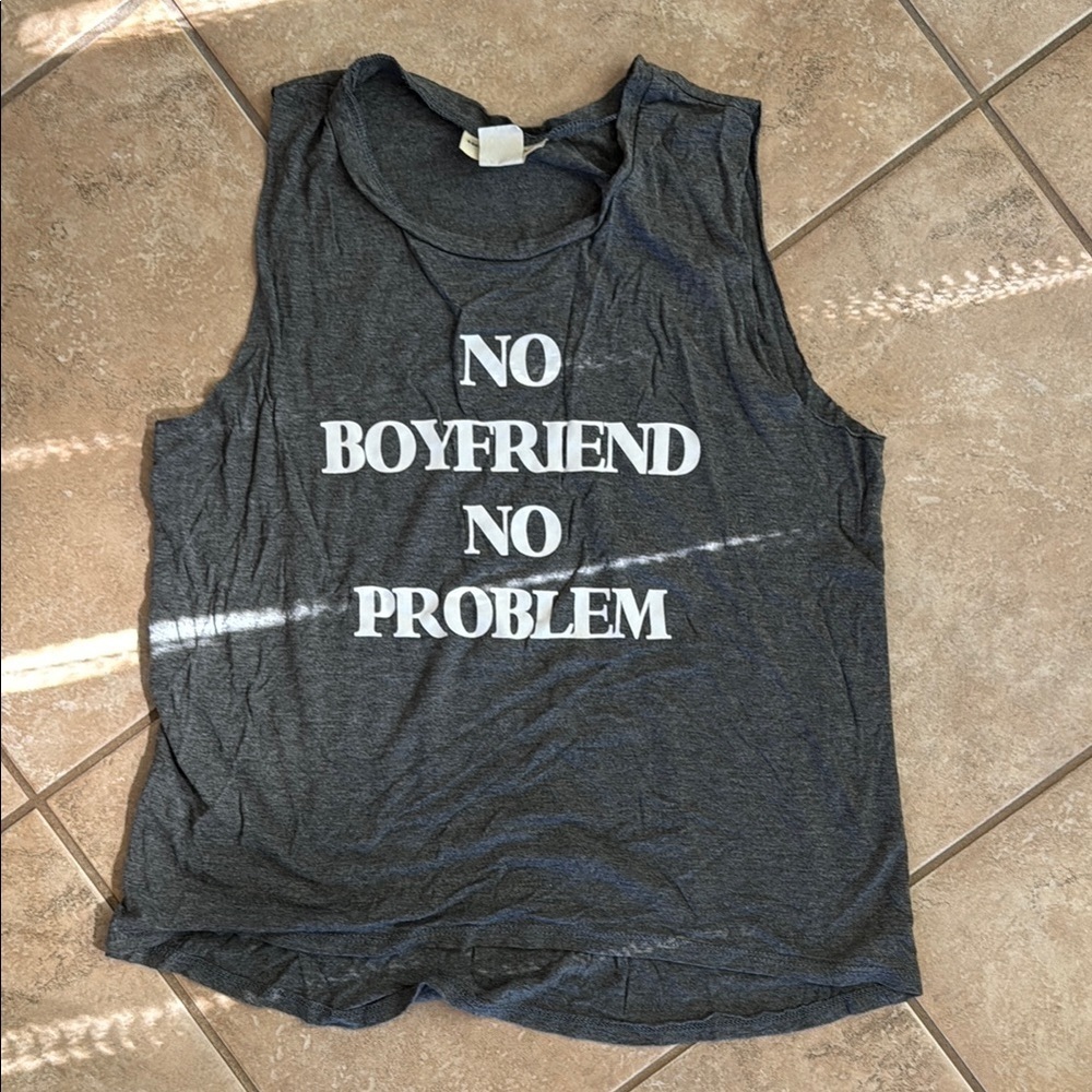 enough about me... Gray Muscle Tee Sleeveless Tank Top